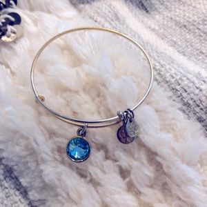 Alex and Ani energy bracelet with March birthstone- Aquamarine charm